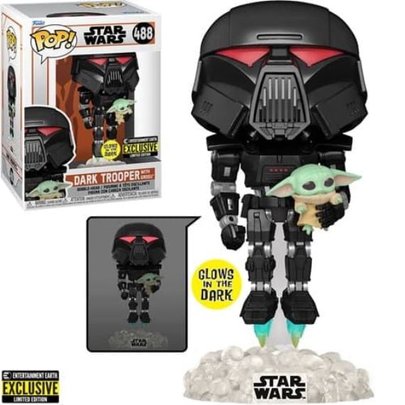 Star Wars The Mandalorian Dark Trooper With Grogu GITD EEE 488